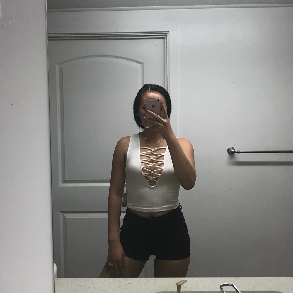 Cream crop top